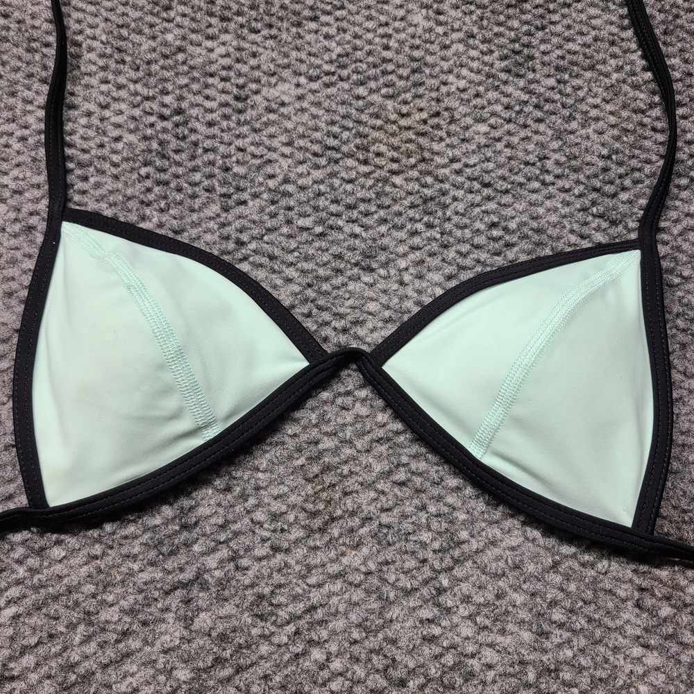 Victoria's Secret PINK Triangle Bikini Top Womens XS Green Black 11041233
